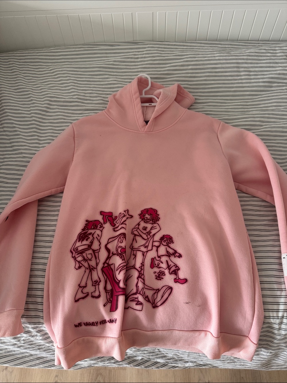 Amazon Pink Women's Hoodie Sweater with Cartoon Graphic